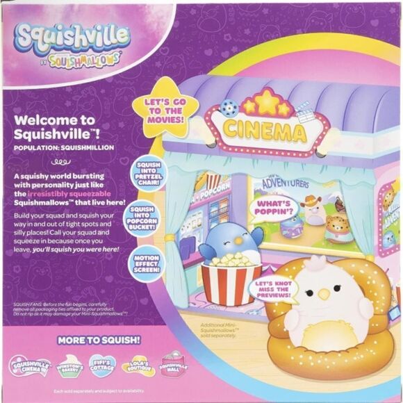 Squishville Cinema box with 2 vehicles  no cardboard box or bird squishville - Picture 6 of 15